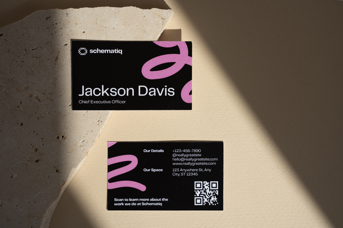 Branding Collaterals Flatlay of Business Cards